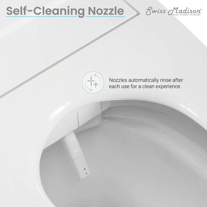 Swiss Madison Virage One-Piece Toilet with Vivante Smart Seat Left Side Flush Handle 1.28 gpf
