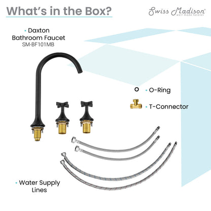 Swiss Madison Daxton 8 in. Widespread, Cross Handle, Bathroom Faucet in Matte Black