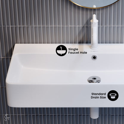 Swiss Madison Carre 36" Rectangle Wall-Mount Bathroom Sink