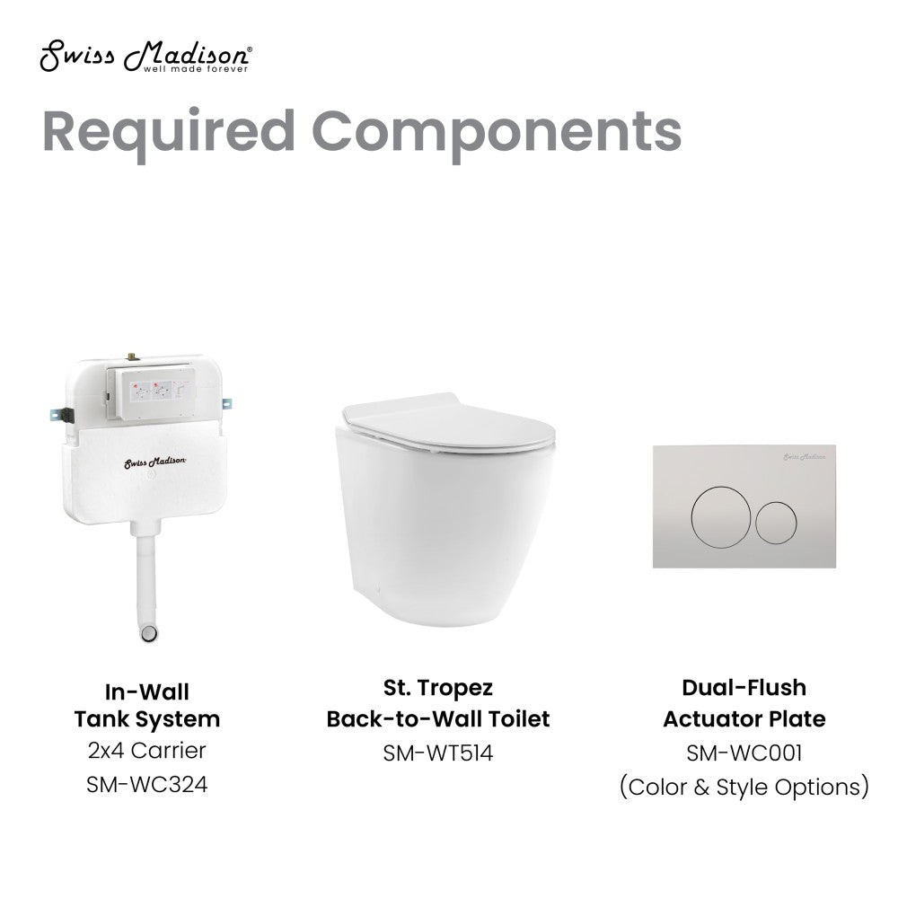 Swiss Madison St. Tropez Back-to-Wall Elongated Toilet Bowl