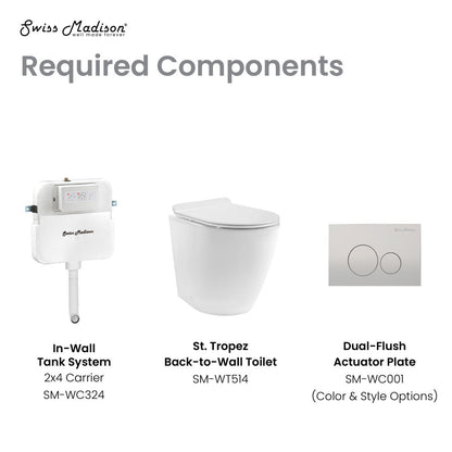 Swiss Madison St. Tropez Back-to-Wall Elongated Toilet Bowl