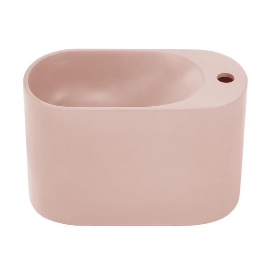 Swiss Madison Terre 17.5" Right Side Faucet Wall-Mount Bathroom Sink in Pale Pink