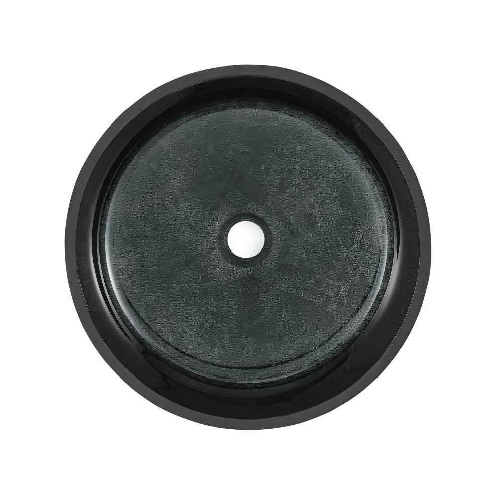 Swiss Madison Avallon 16.5 " Round Glass Vessel Sink, Black