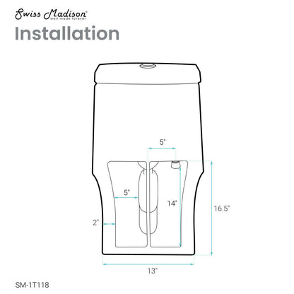 Swiss Madison Virage One-Piece Elongated Toilet Vortex Dual-Flush 1.1/1.6 gpf