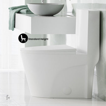Swiss Madison St. Tropez One Piece Elongated Toilet Side Flush 1.28 gpf with Black Hardware