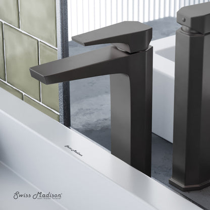 Swiss Madison Voltaire Single Hole, Single-Handle, High Arc Bathroom Faucet in Gunmetal Grey