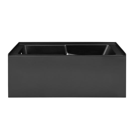 Swiss Madison Voltaire 60" x 32" Left-Hand Drain Alcove Bathtub with Apron in Matte Black