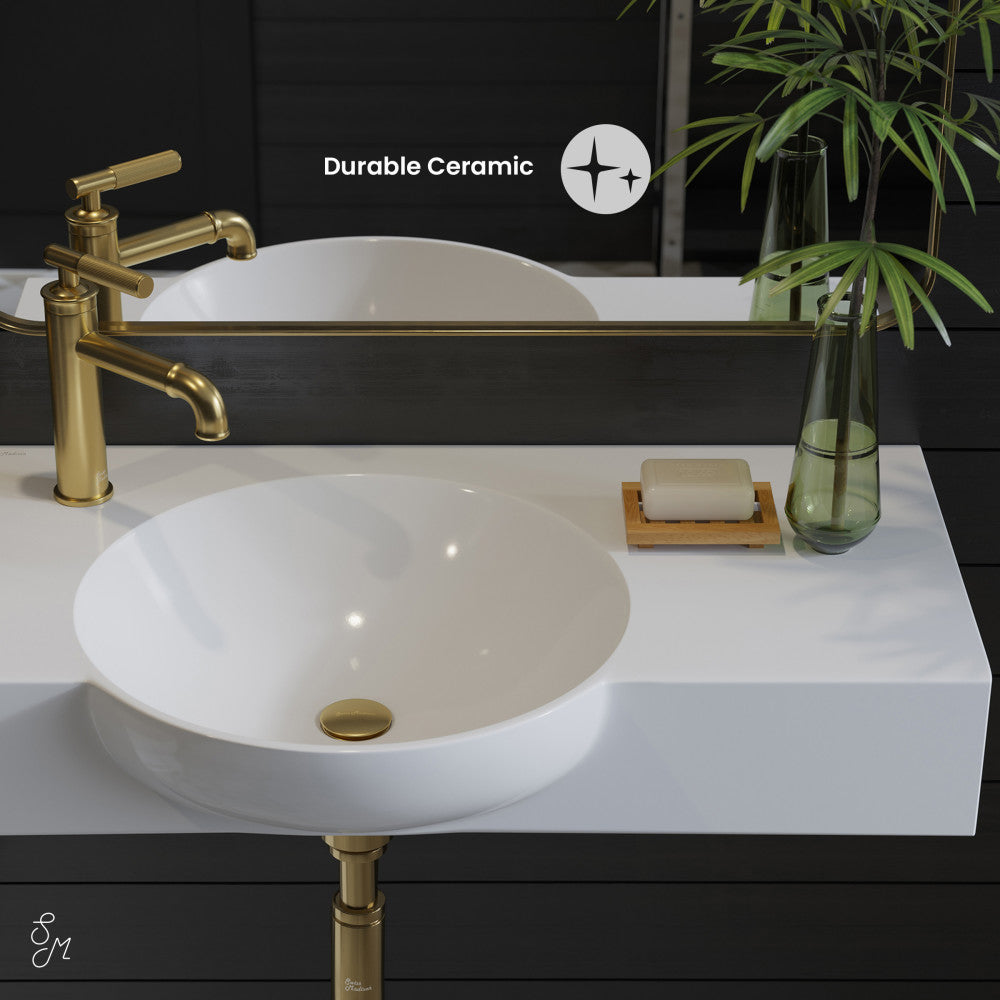 Swiss Madison Chateau 30" Left Side Faucet Wall-Mount Bathroom Sink