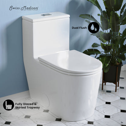 Swiss Madison Liberte One-Piece Elongated Toilet Dual-Flush 1.1/1.6 gpf