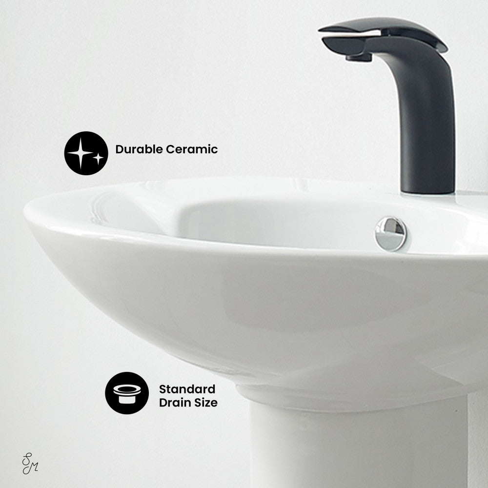Swiss Madison Plaisir Rounded Basin Pedestal Sink