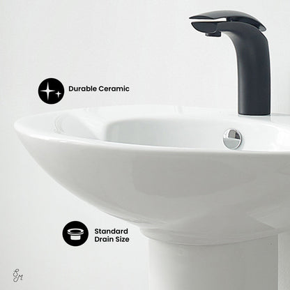 Swiss Madison Plaisir Rounded Basin Pedestal Sink