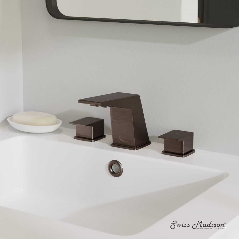 Swiss Madison Carre 8 in. Widespread, 2-Handle, Bathroom Faucet in Oil Rubbed Bronze