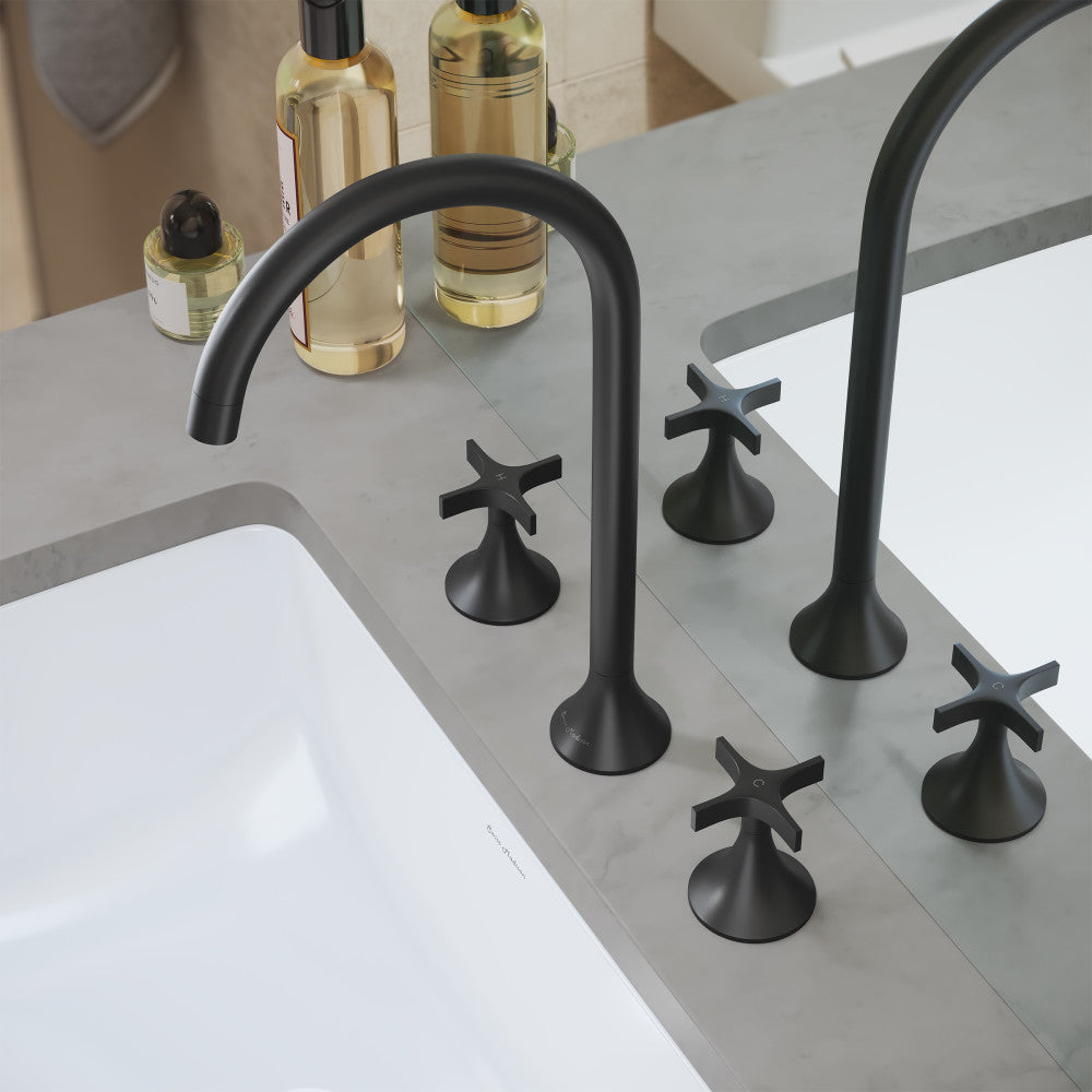 Swiss Madison Daxton 8 in. Widespread, Cross Handle, Bathroom Faucet in Matte Black