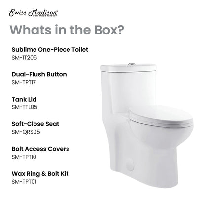 Swiss Madison Sublime One-Piece Elongated Toilet Dual-Flush 1.1/1.6 gpf
