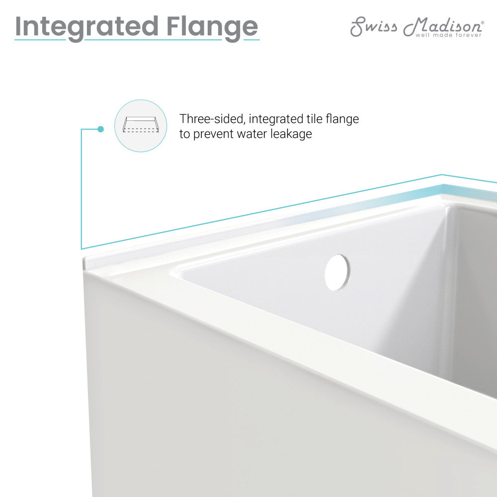 Swiss Madison Voltaire 60" x 32" Left-Hand Drain Alcove Bathtub with Apron
