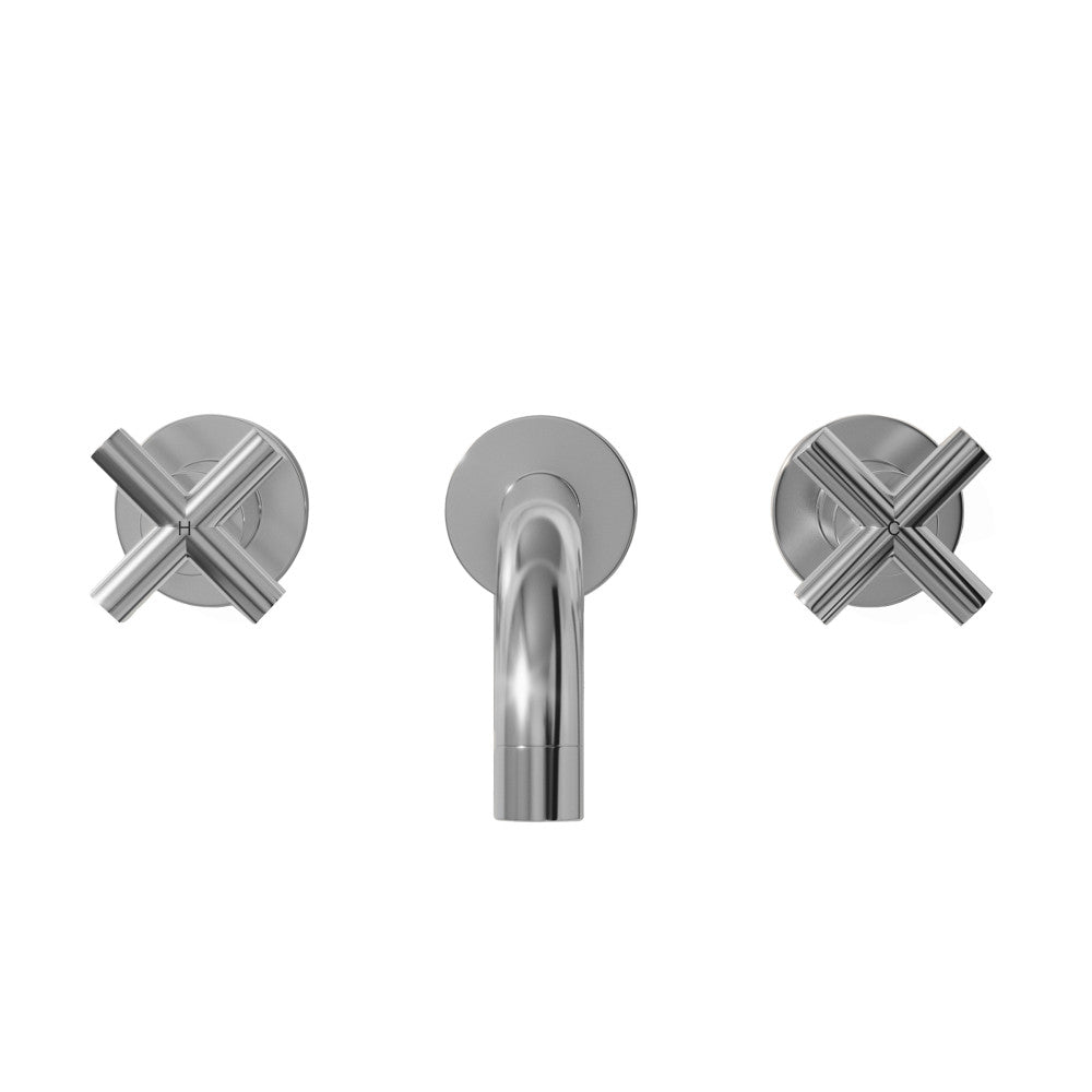 Swiss Madison Ivy 8 in. Widespread Double Cross-Handle Wall Mount Bathroom Faucet in Polished Chrome