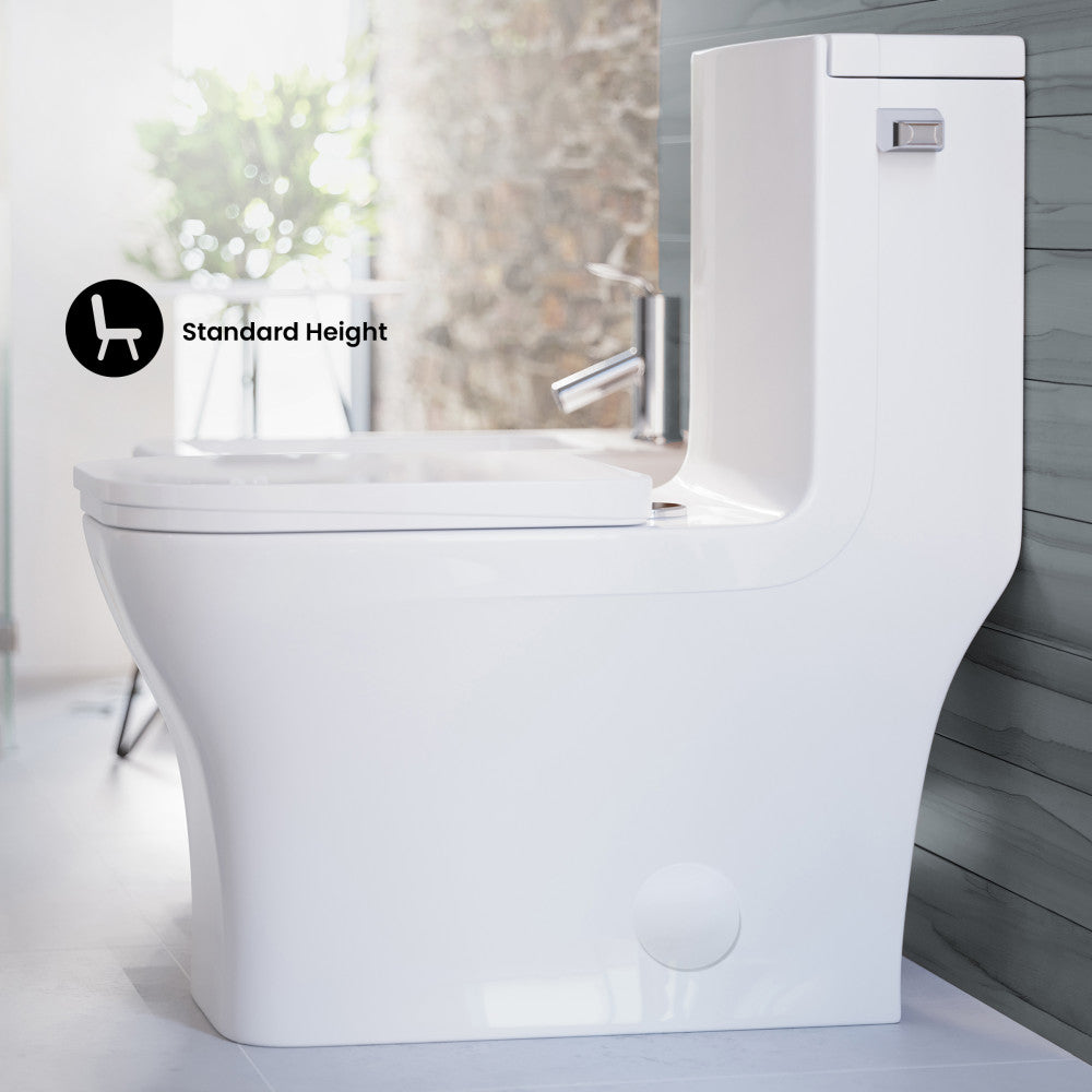 Swiss Madison Concorde One Piece Square Right Side Flush Handle Toilet 1.28 gpf