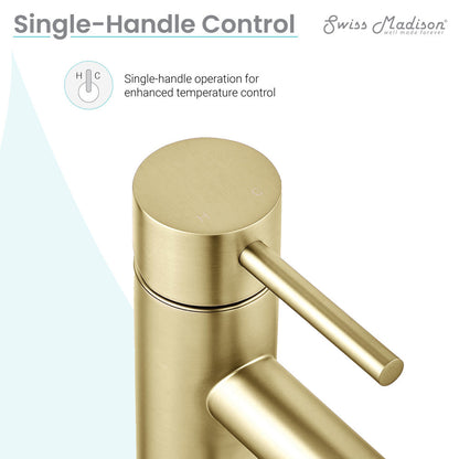 Swiss Madison Ivy Single Hole, Single-Handle, Bathroom Faucet in Brushed Gold
