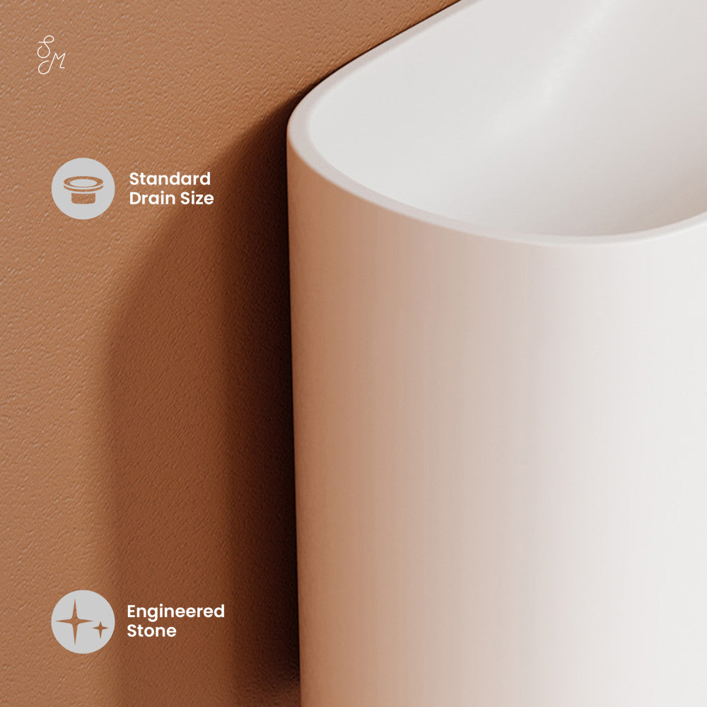 Swiss Madison Terre 18" Right Side Faucet Wall-Mount Bathroom Sink in White