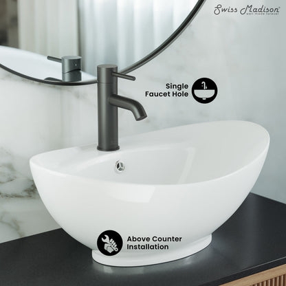 Swiss Madison Ivy 23 Oval Ceramic Vessel Sink