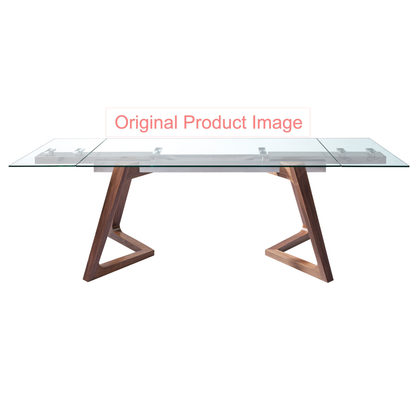 Tabselect Extendable Glass Dining Table With Wooden Legs – Professionally Repaired Open-Box