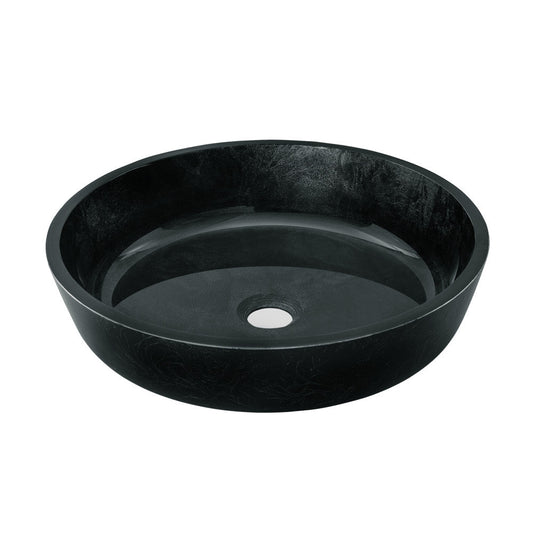 Swiss Madison Avallon 16.5 " Round Glass Vessel Sink, Black
