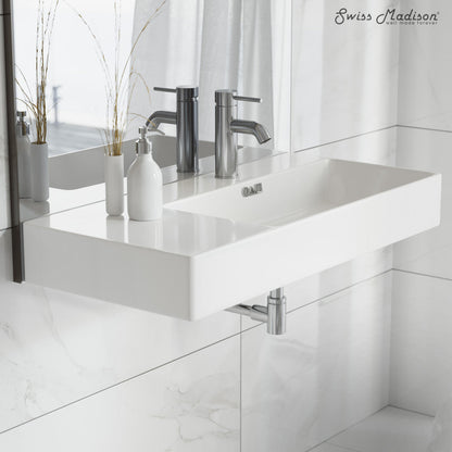 Swiss Madison St. Tropez 36" Rectangle Wall-Mounted Sink with Right Side Faucet Mount