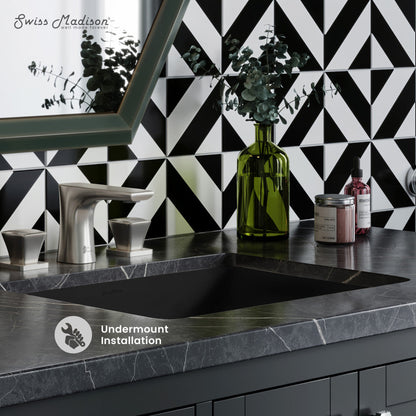 Swiss Madison Plaisir 18.5" Rectangle Undermount Bathroom Sink in Matte Black