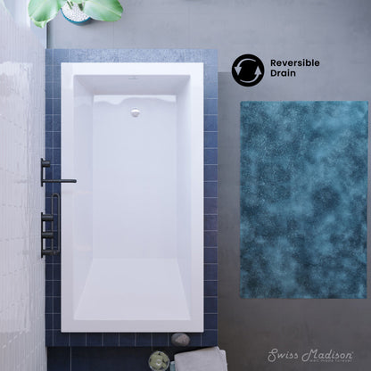 Swiss Madison Voltaire 66" x 36" Reversible Drain Drop-In Bathtub