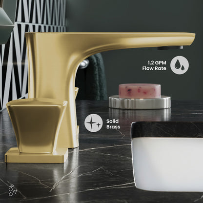 Swiss Madison Monaco 8 in. Widespread, 2-Handle, Bathroom Faucet in Brushed Gold