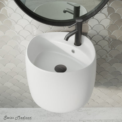 Swiss Madison Ivy Wall-Mount Sink in Matte White