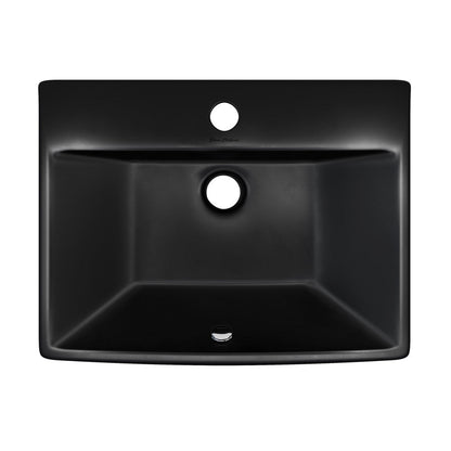 Swiss Madison Sublime 18" Ceramic Wall Hung Sink in Matte Black