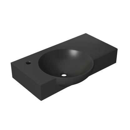 Swiss Madison Chateau 30" Left Side Faucet Wall-Mount Bathroom Sink in Matte Black