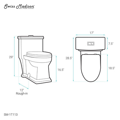 Swiss Madison Voltaire One-Piece Elongated Toilet Dual-Flush 1.1/1.6 gpf