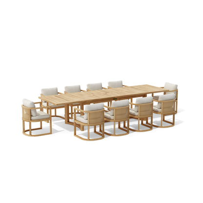 Anderson Teak SET-224 11-pc Junus Extension Dining Table Set