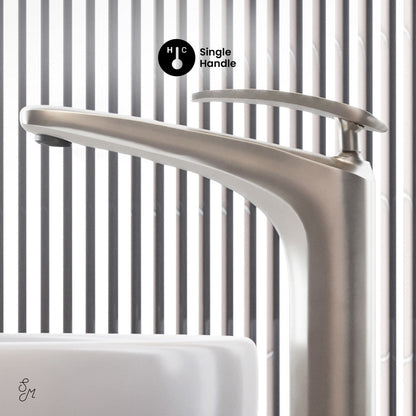 Swiss Madison Sublime Single Hole, Single-Handle, High Arc Bathroom Faucet in Brushed Nickel