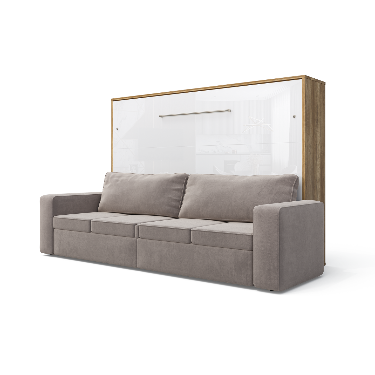 Maxima House Horizontal Murphy bed INVENTO with a Sofa, European FULL XL