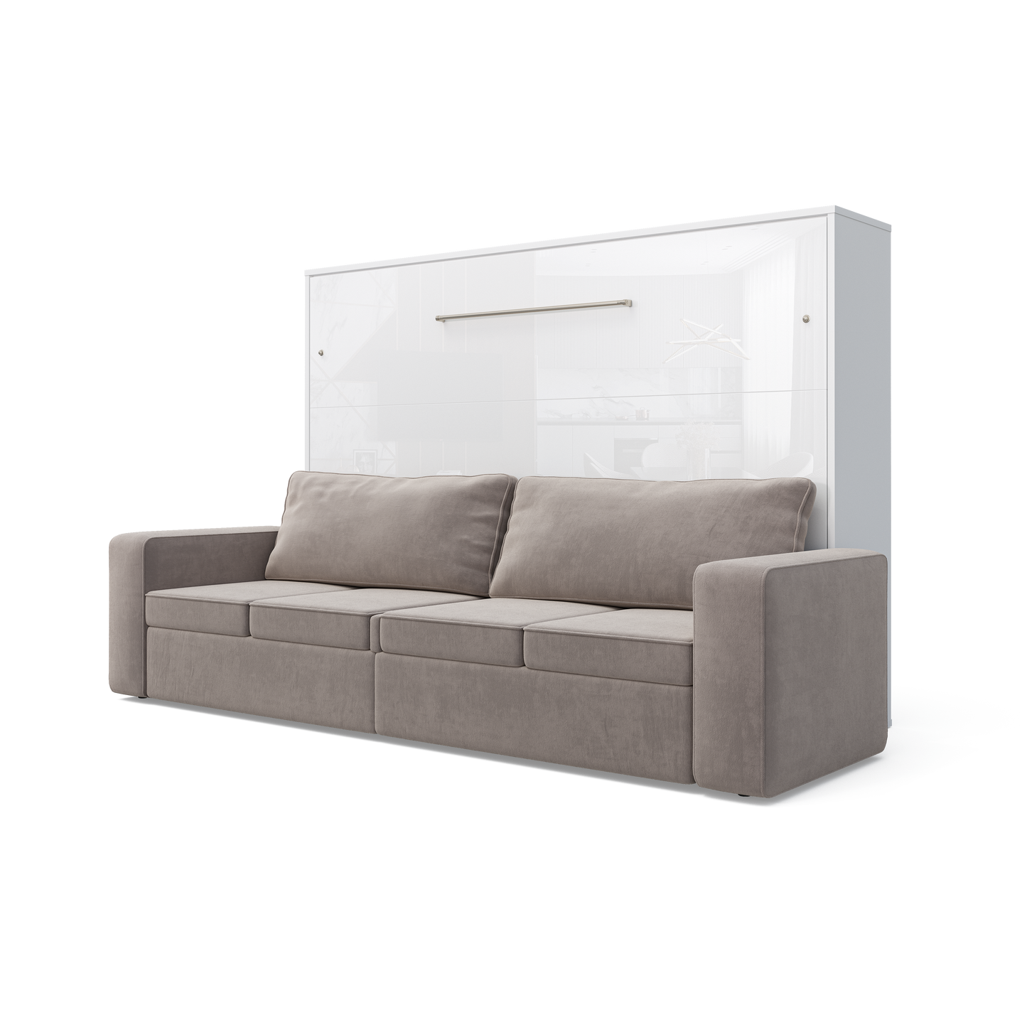 Maxima House Horizontal Murphy bed INVENTO with a Sofa, European FULL XL