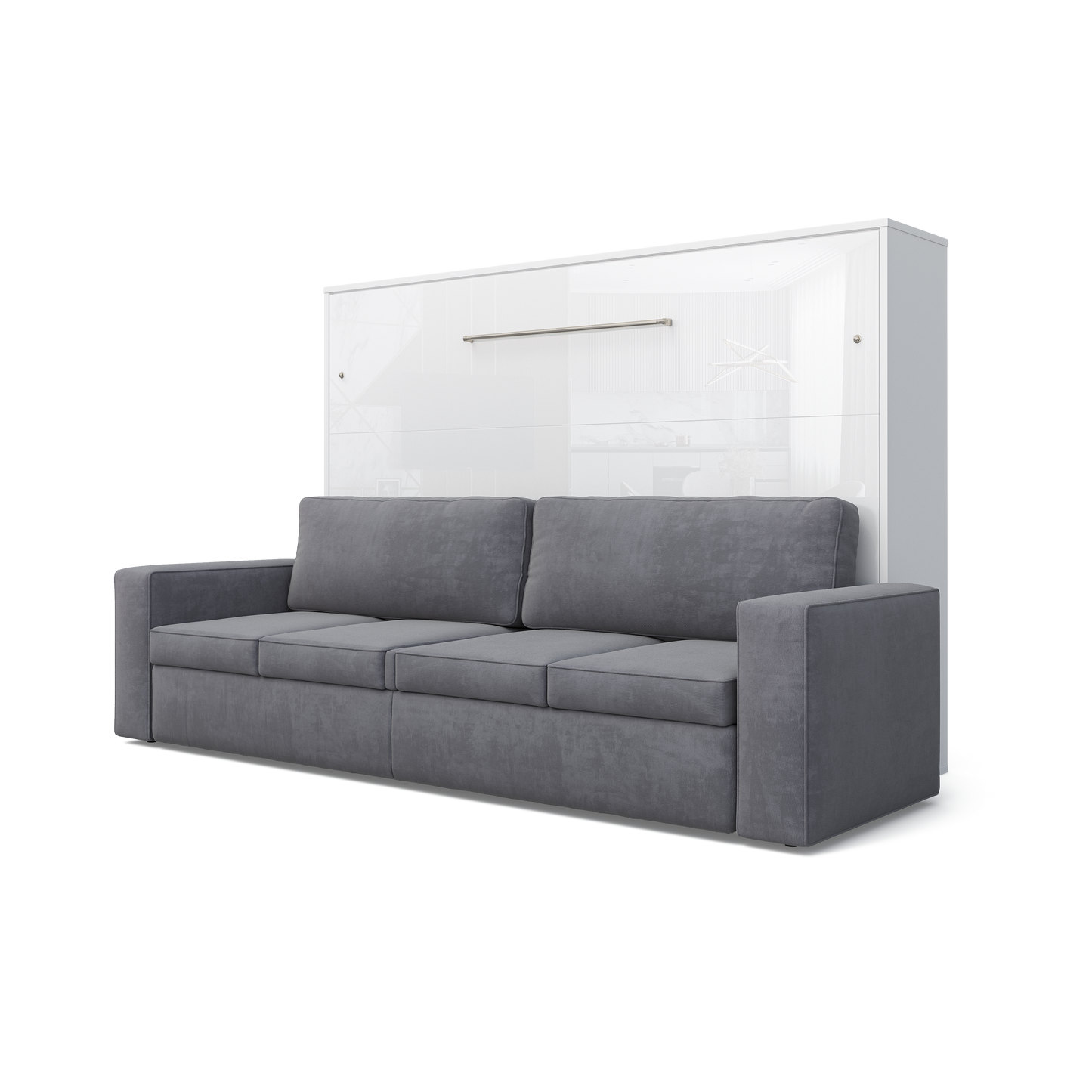 Maxima House Horizontal Murphy bed INVENTO with a Sofa, European FULL XL