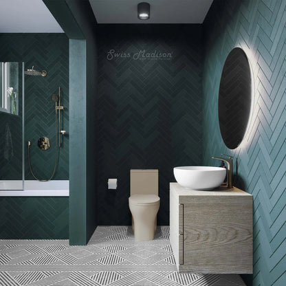Swiss Madison Sublime III One-Piece Round Toilet Vortex™ Dual-Flush 0.95/1.26 gpf in Bisque