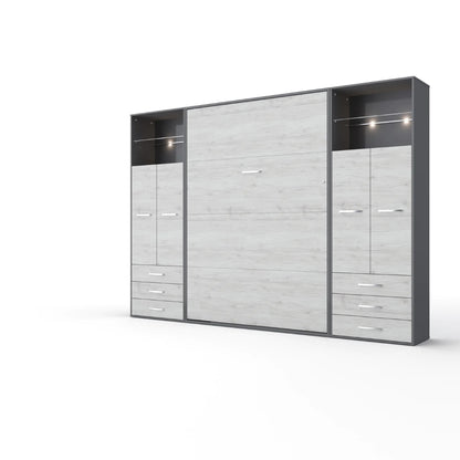 Maxima House Invento Vertical Wall Bed, Murphy Bed With Cabinets