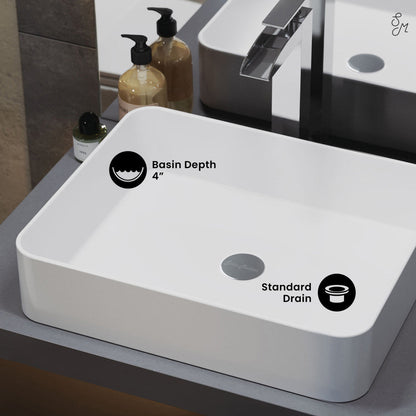 Swiss Madison Concorde 15 Square Ceramic Vessel Sink