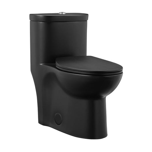 Swiss Madison Sublime One-Piece Elongated Toilet Dual-Flush in Matte Black 1.1/1.6 gpf