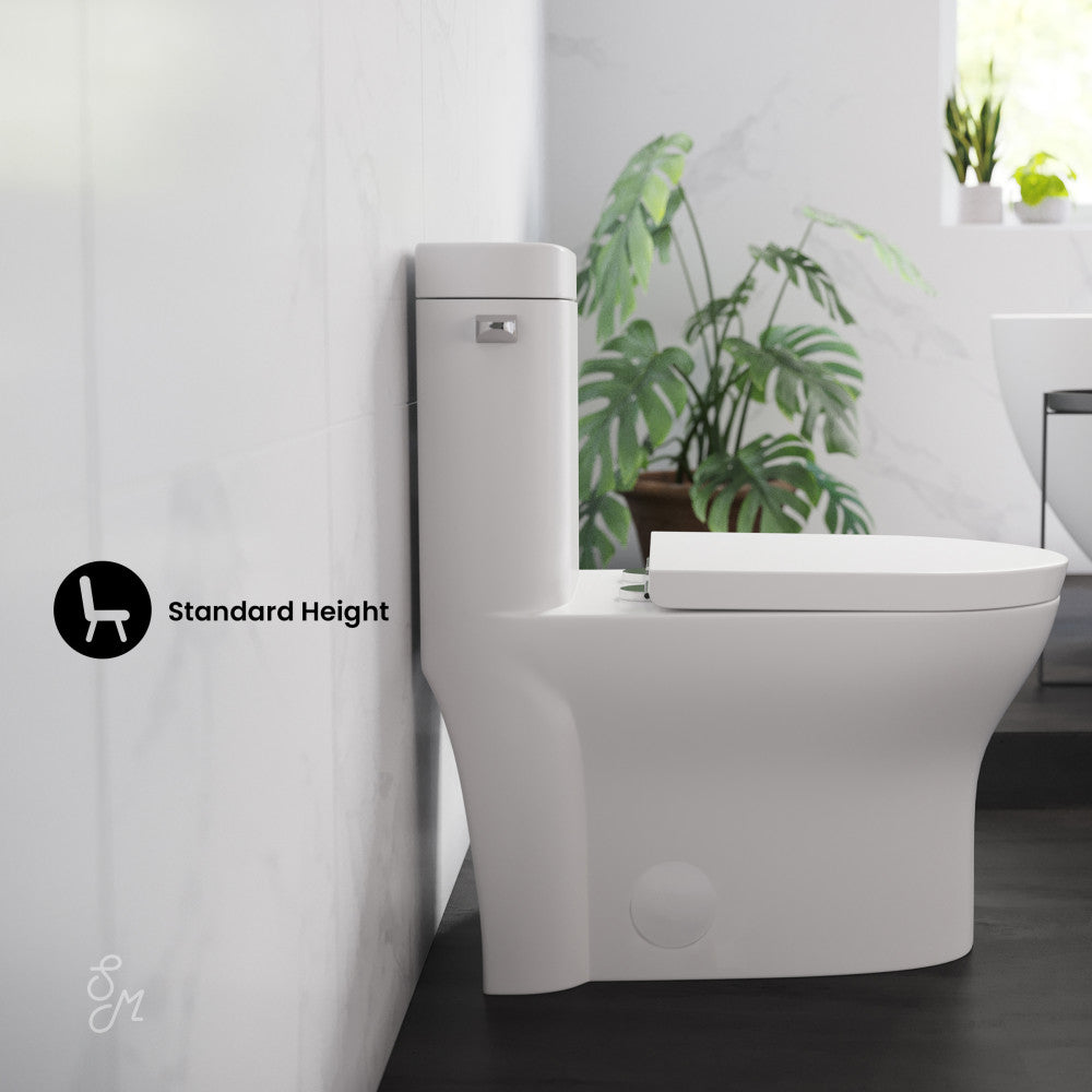 Swiss Madison Monaco One-Piece Elongated Left Side Flush Handle Toilet 1.28 gpf
