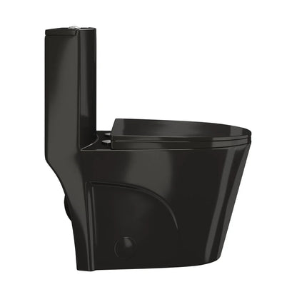 Swiss Madison St. Tropez One Piece Elongated Toilet Vortex™ Flush in Glossy Black 1.1/1.6 gpf