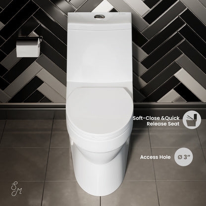 Swiss Madison Virage One-Piece Elongated Toilet Vortex Dual-Flush 1.1/1.6 gpf