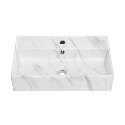 Swiss Madison Claire 22" Rectangle Wall-Mount Bathroom Sink in White Marble