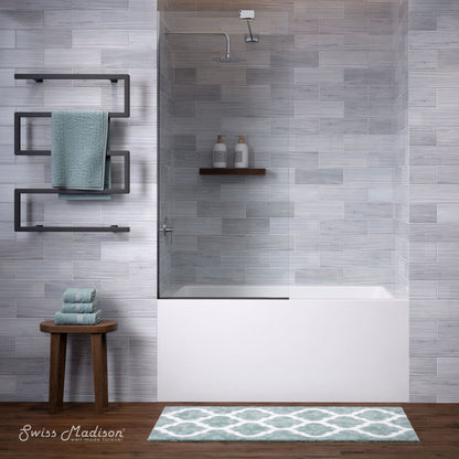 Swiss Madison Voltaire 54 x 30 Skirted Left Drain Soaking Alcove Bathtub in Glossy White