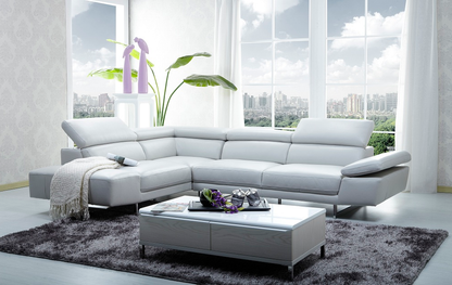 J&M Furniture 1717 Italian Leather Sectional Left Hand Facing