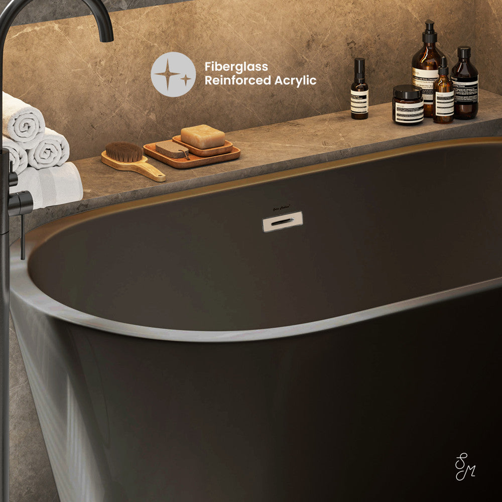 Swiss Madison Claire 60" Freestanding Bathtub in Matte Black